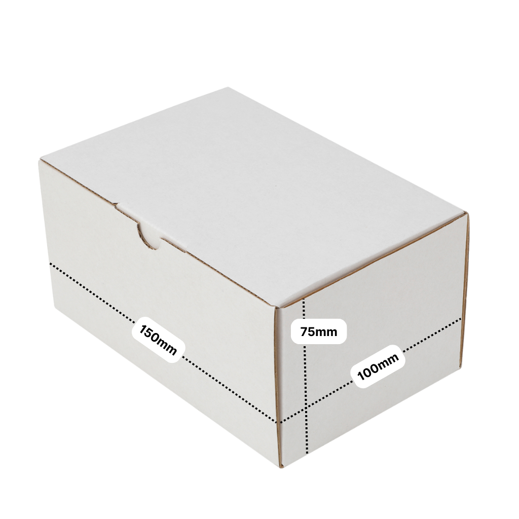 100-Pack White Mailing Boxes (150x100x75mm)