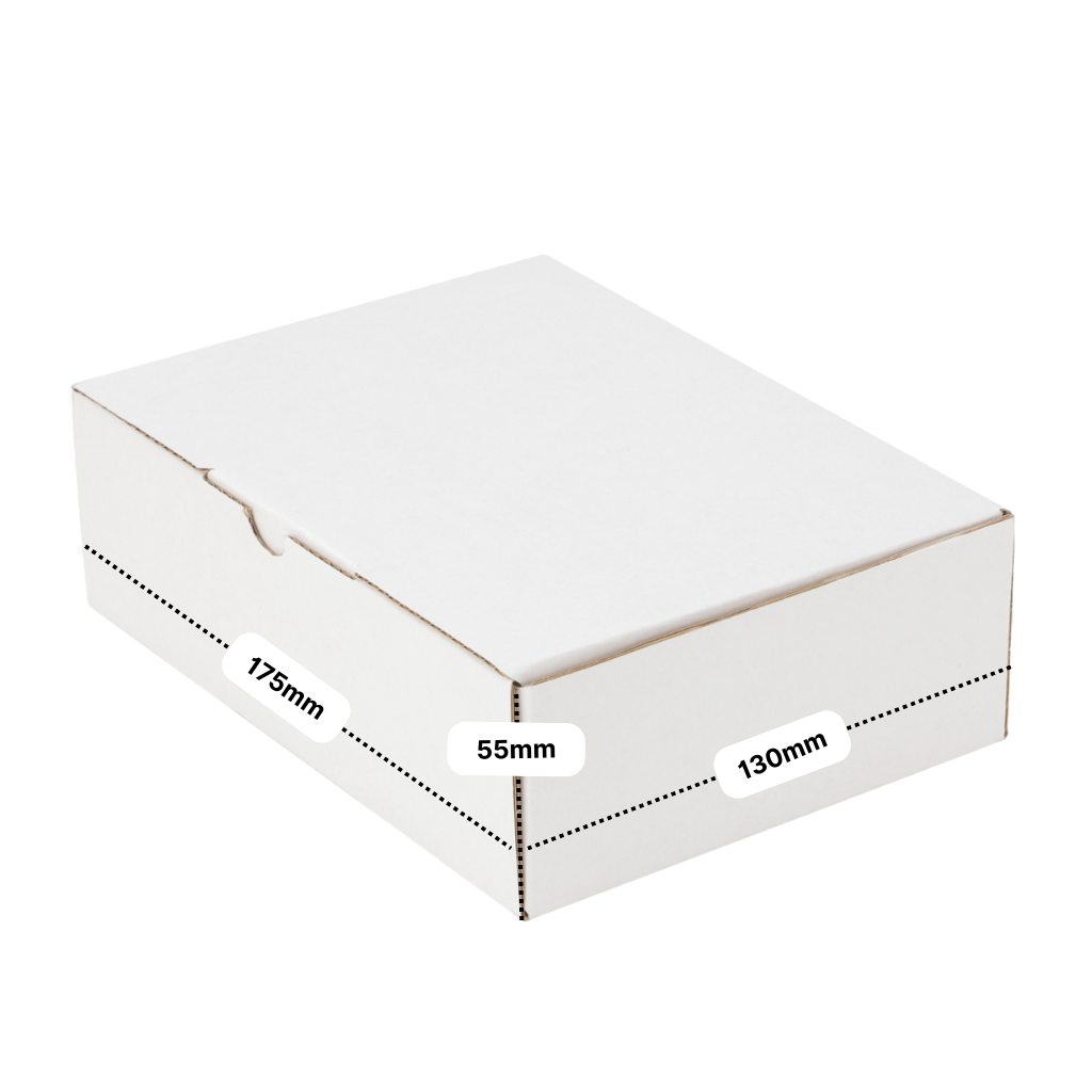 100-Pack White Mailing Boxes (175x130x55mm)
