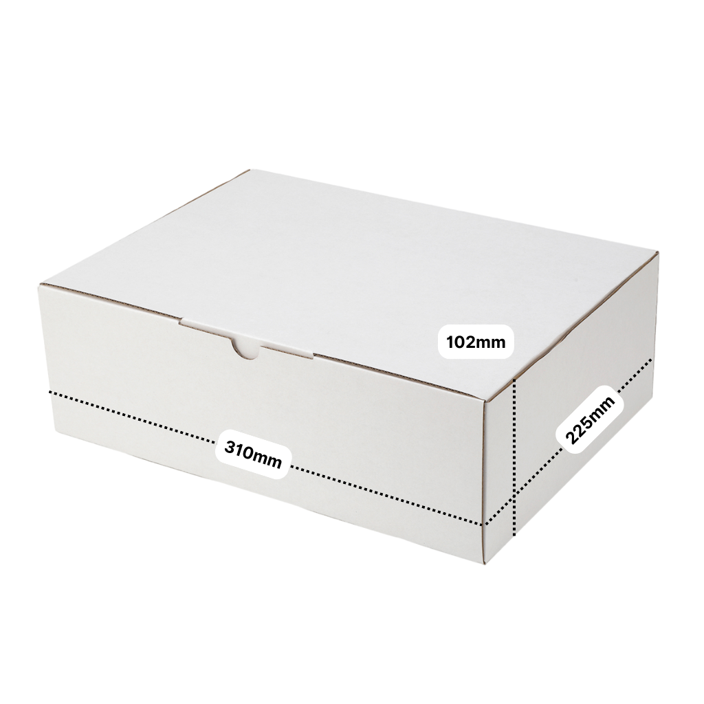 100-Pack White Mailing Boxes (310x225x102mm)