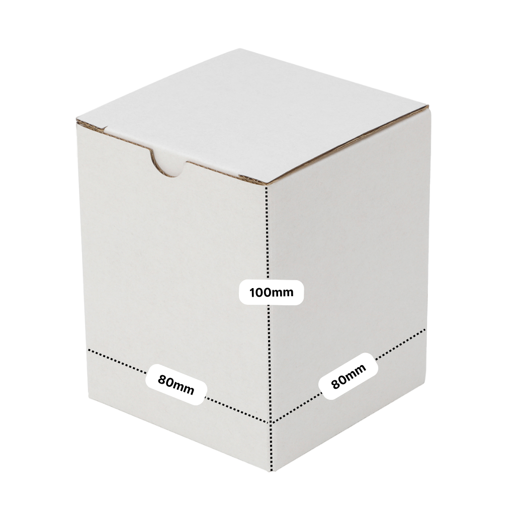 100-Pack White Mailing Boxes (80x80x100mm)