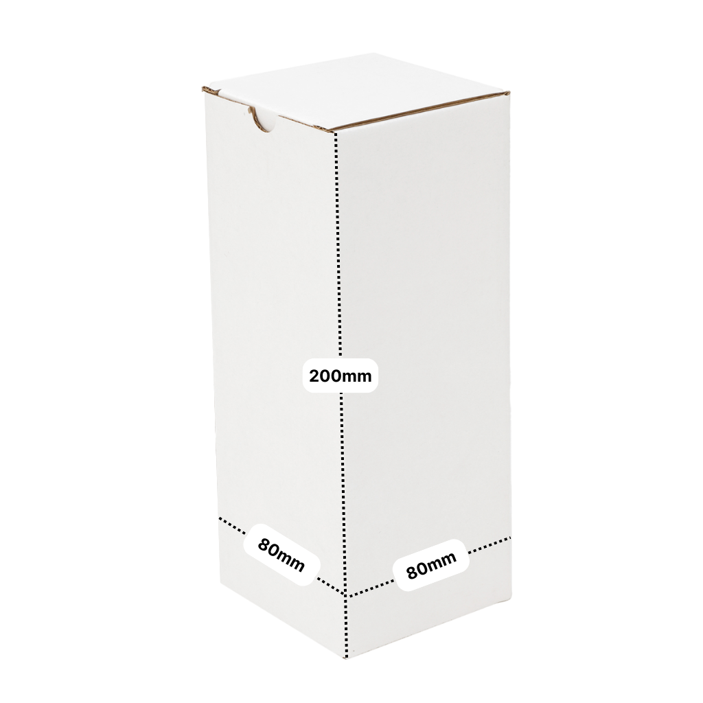 100-Pack White Mailing Boxes (80x80x200mm)